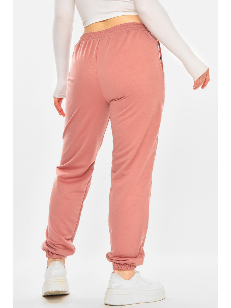 Спортивные штаны женские полубатальные тёмно-розового цвета 212836C