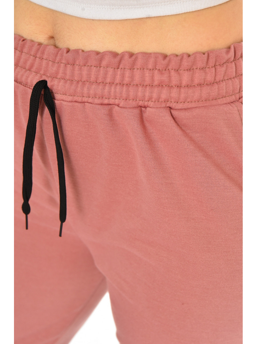 Спортивные штаны женские полубатальные тёмно-розового цвета 212836C