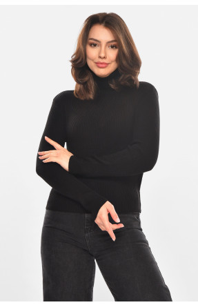 Гольф женский однотонный черного цвета 212860C