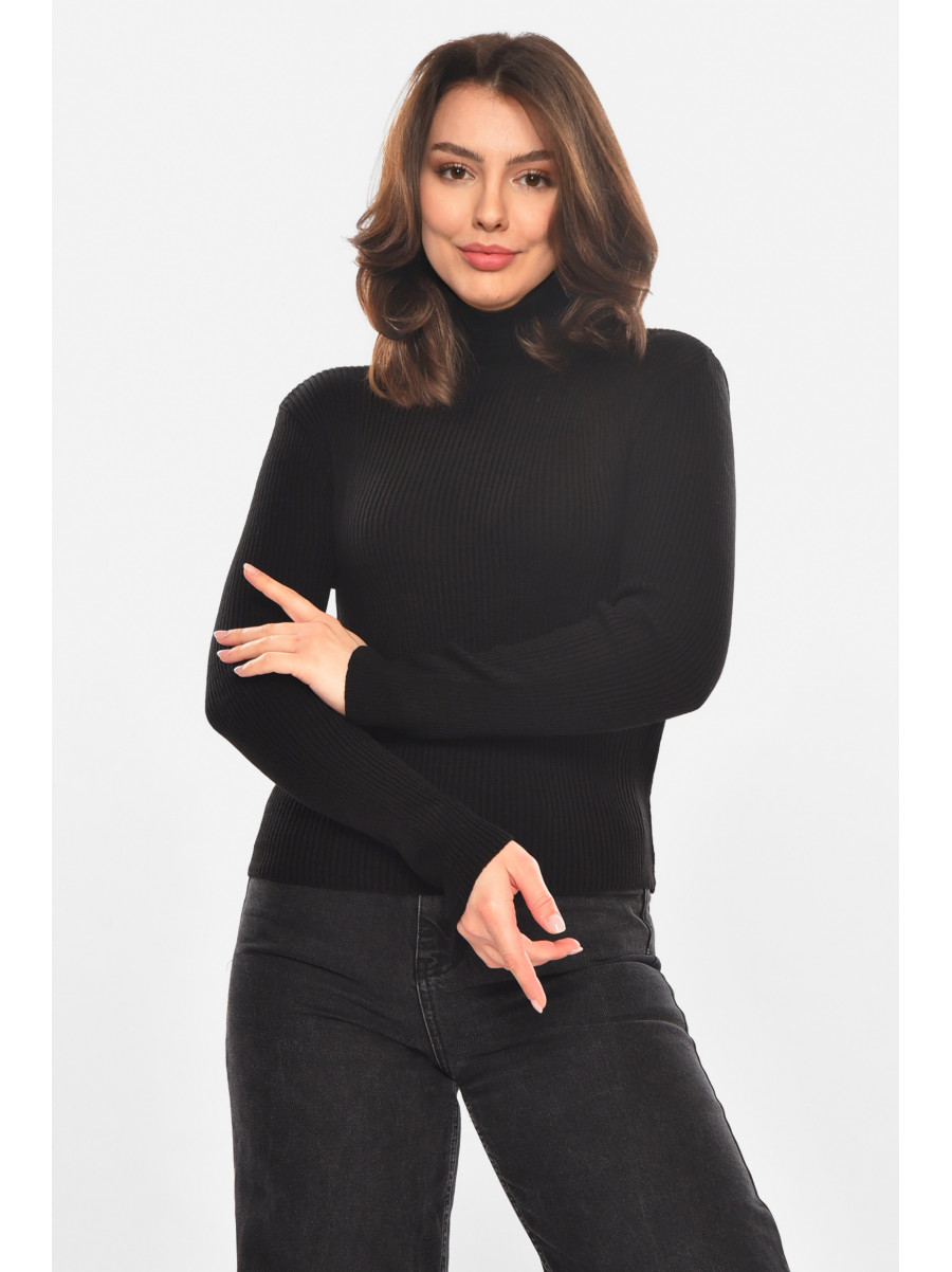 Гольф женский однотонный черного цвета 212860C