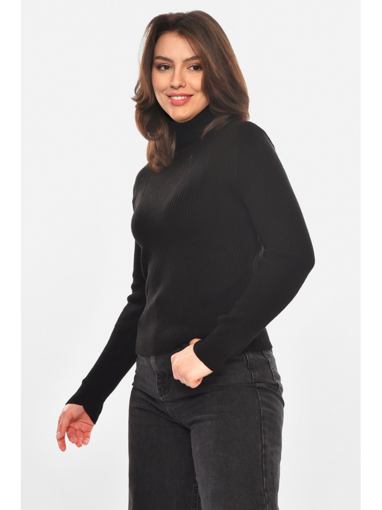 Гольф женский однотонный черного цвета 212860C