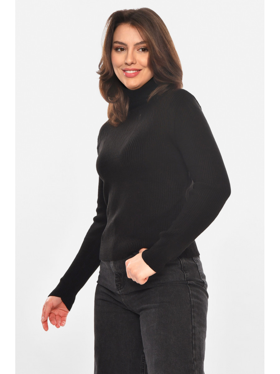 Гольф женский однотонный черного цвета 212860C