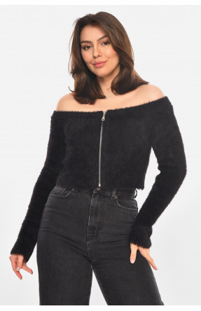 Кофта женская на молнии черного цвета 212866C