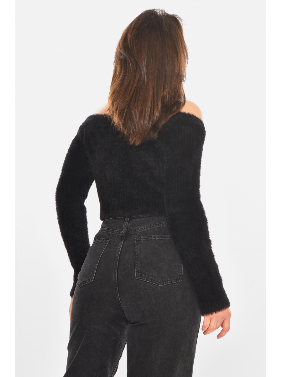 Кофта женская на молнии черного цвета 212866C