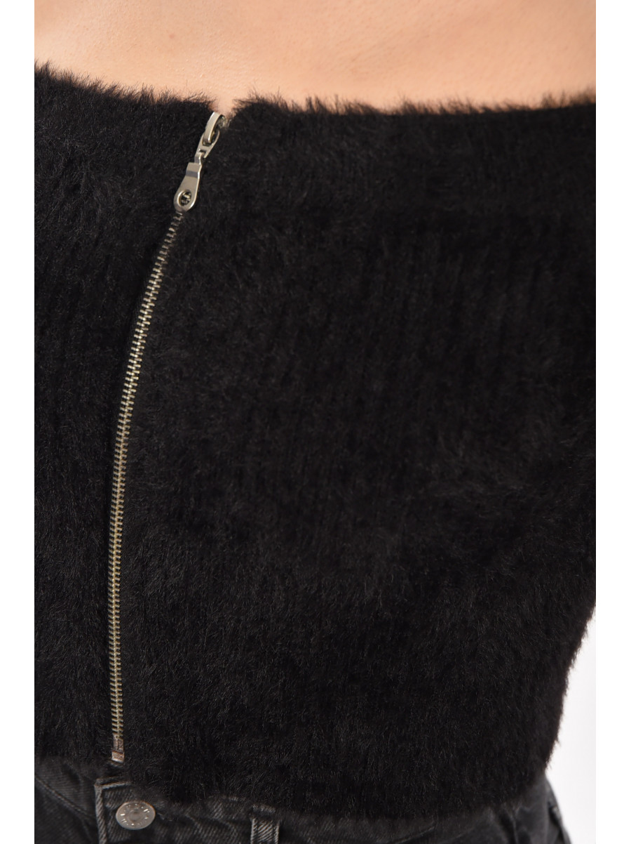 Кофта женская на молнии черного цвета 212866C