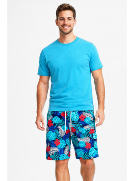 Шорты мужские темно-синего цвета с принтом 6605 212870C