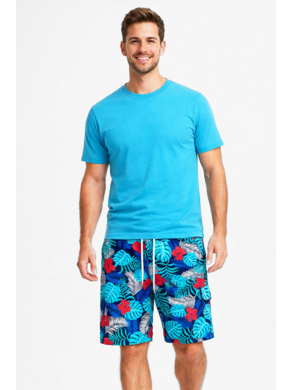 Шорты мужские темно-синего цвета с принтом 6605 212870C