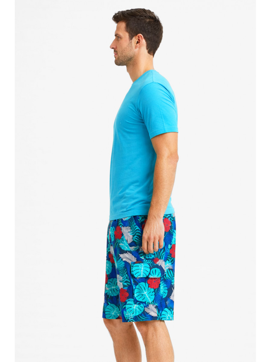 Шорты мужские темно-синего цвета с принтом 6605 212870C