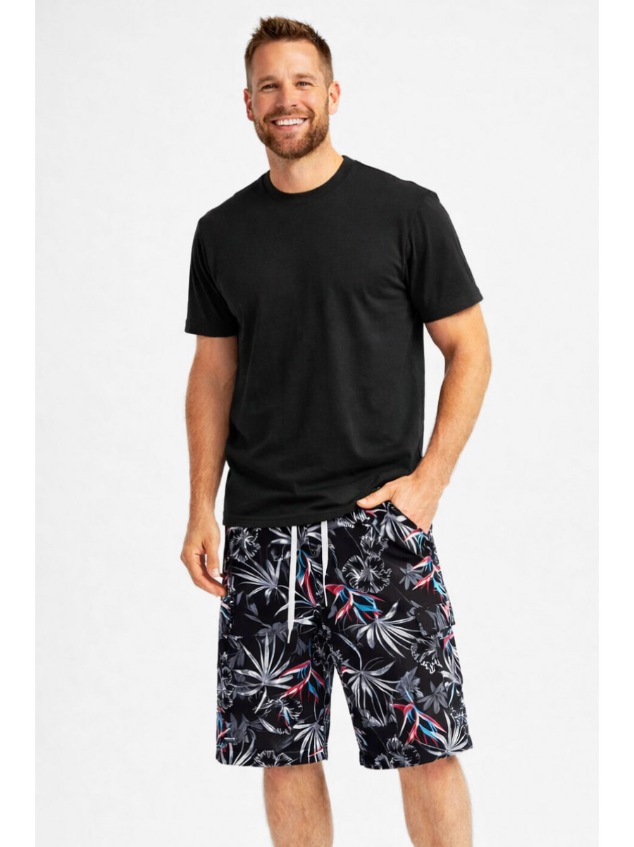 Шорты мужские черного цвета с принтом 6605 212871C