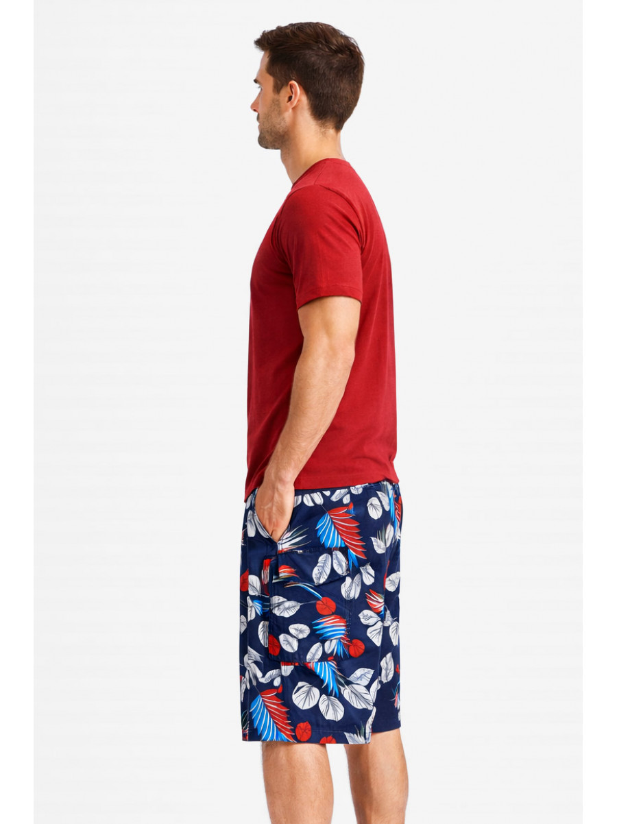 Шорты мужские темно-синего цвета с принтом 6605 212872C