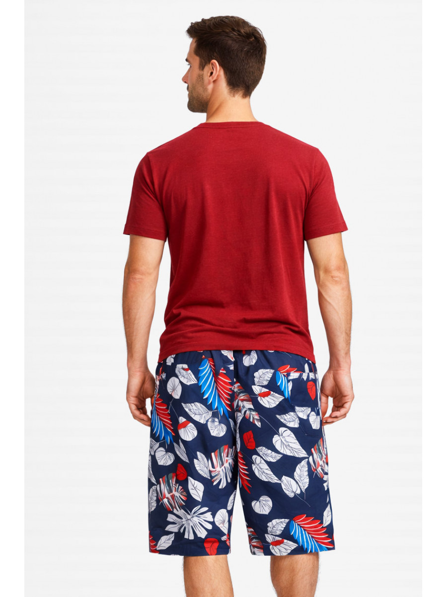 Шорты мужские темно-синего цвета с принтом 6605 212872C