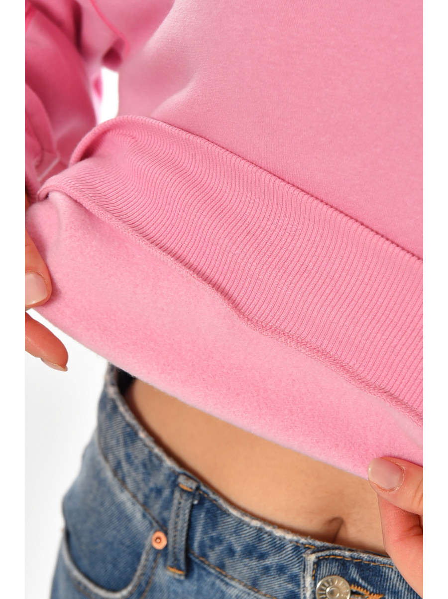 Свитшот женский на флисе розового цвета 212876C