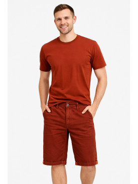 Бриджі чоловічі мікровельветові теракотового кольору LS14-0018X 212882C