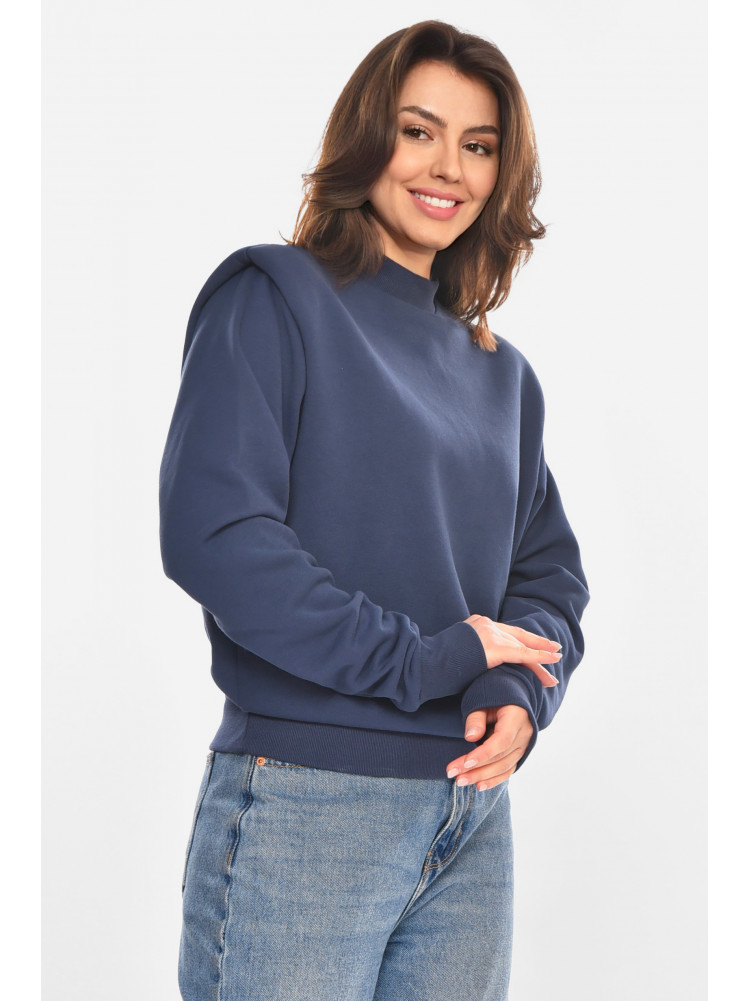 Свитшот женский на флисе темно-синего цвета 212894C