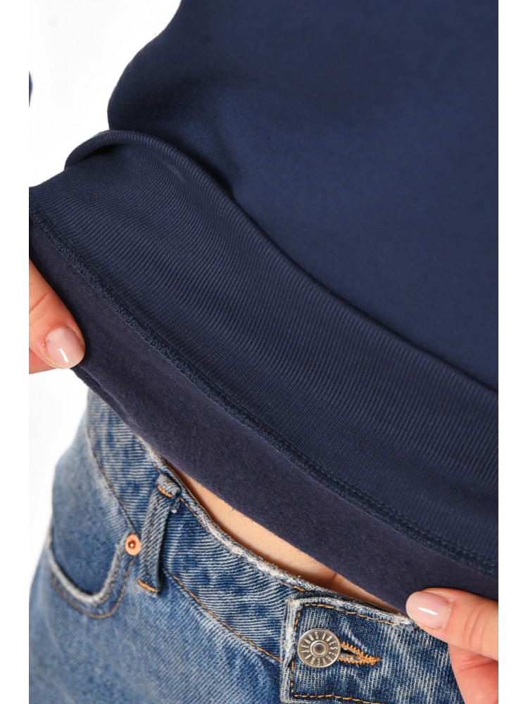 Свитшот женский на флисе темно-синего цвета 212894C