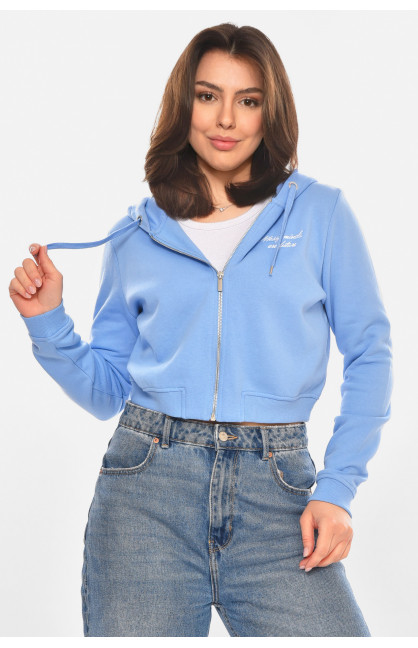 Світшот жіночий на флісі блакитного кольору 212895C