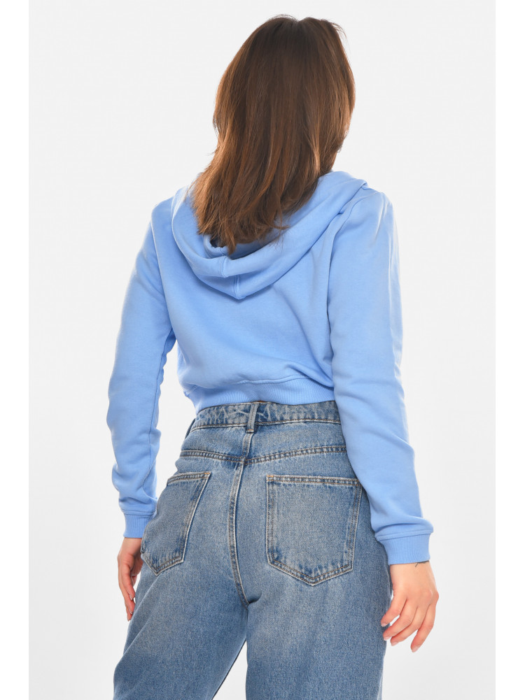 Свитшот женский на флисе голубого цвета 212895C