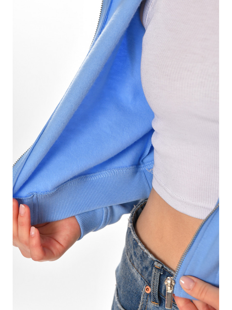 Свитшот женский на флисе голубого цвета 212895C