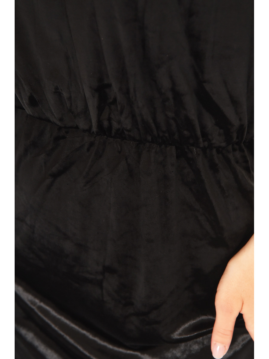 Платье женское велюровое черного цвета с принтом 248 212901C