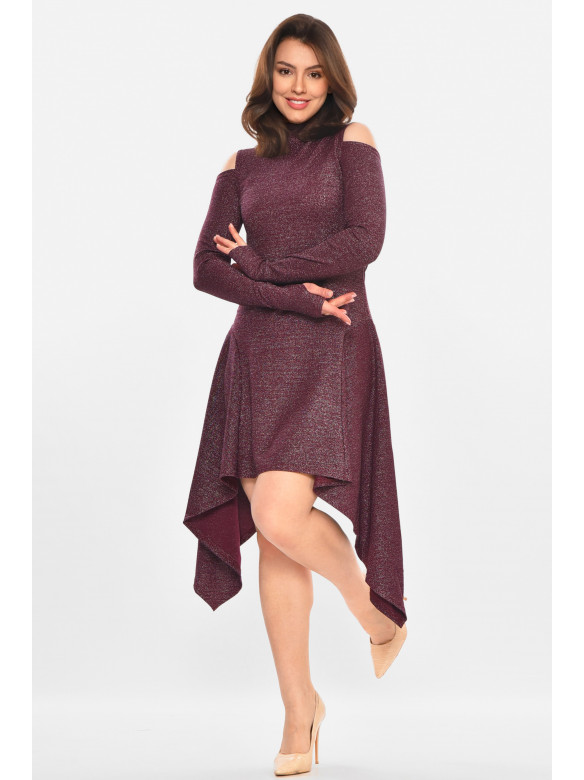 Платье женское люрекс однотонное фиолетового цвета 245 212903C