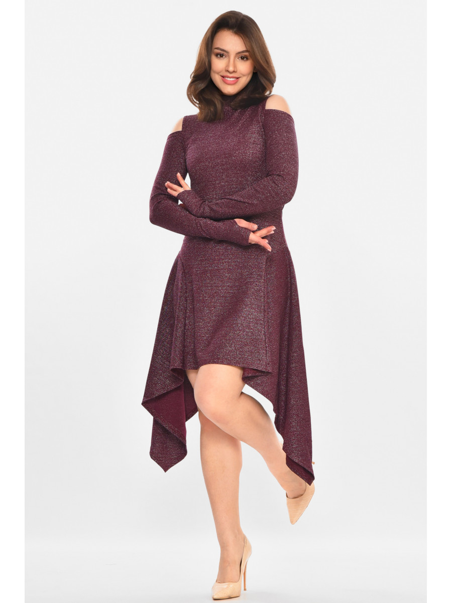 Платье женское люрекс однотонное фиолетового цвета 245 212903C