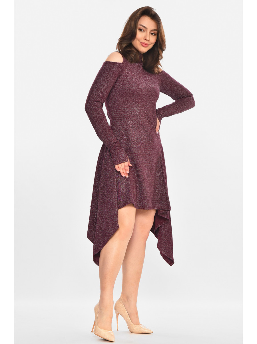 Платье женское люрекс однотонное фиолетового цвета 245 212903C