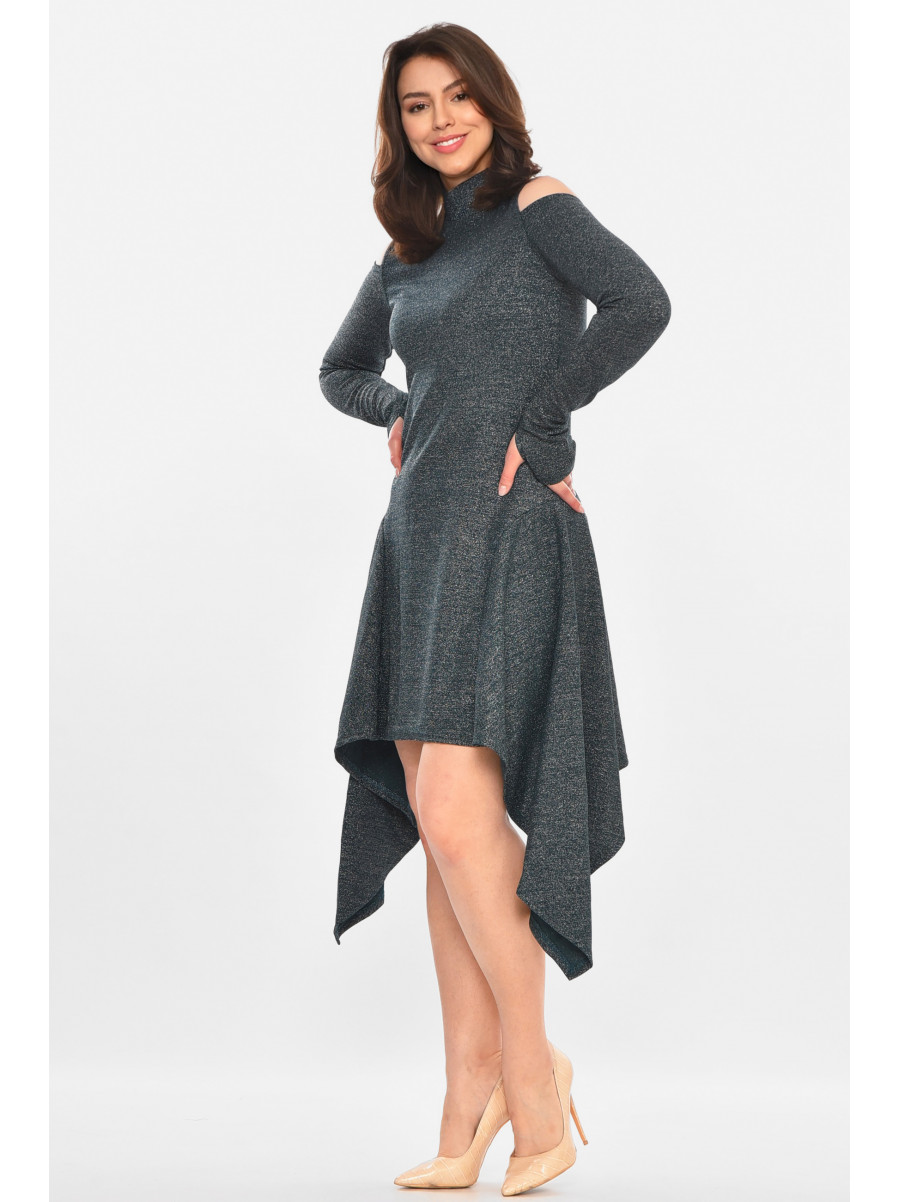 Платье женское люрекс однотонное зеленого цвета 245 212904C