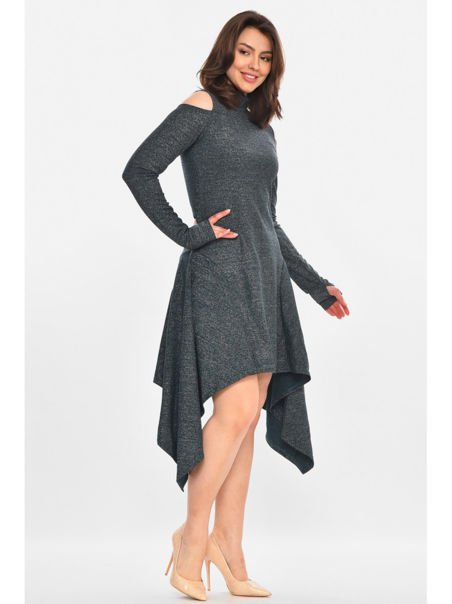 Платье женское люрекс однотонное зеленого цвета 245 212904C