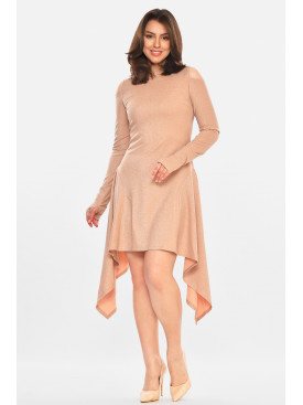 Платье женское люрекс однотонное бежевого цвета 245 212905C