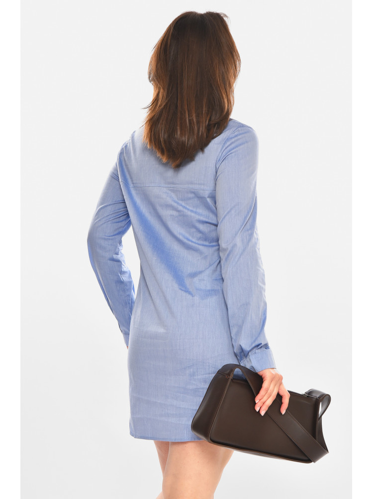 Платье-рубашка женское однотонное голубого цвета 381 212906C