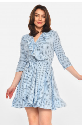 Платье женское голубого цвета с принтом Уценка 212909C