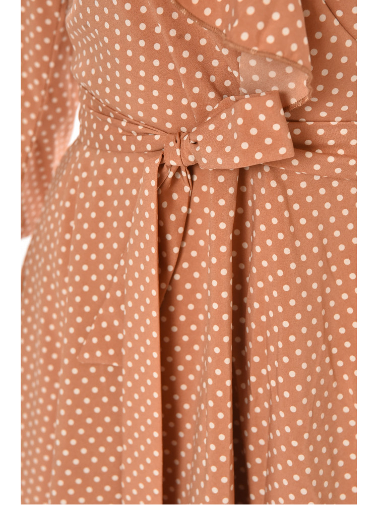 Платье женское бежевого цвета с принтом Уценка 212911C