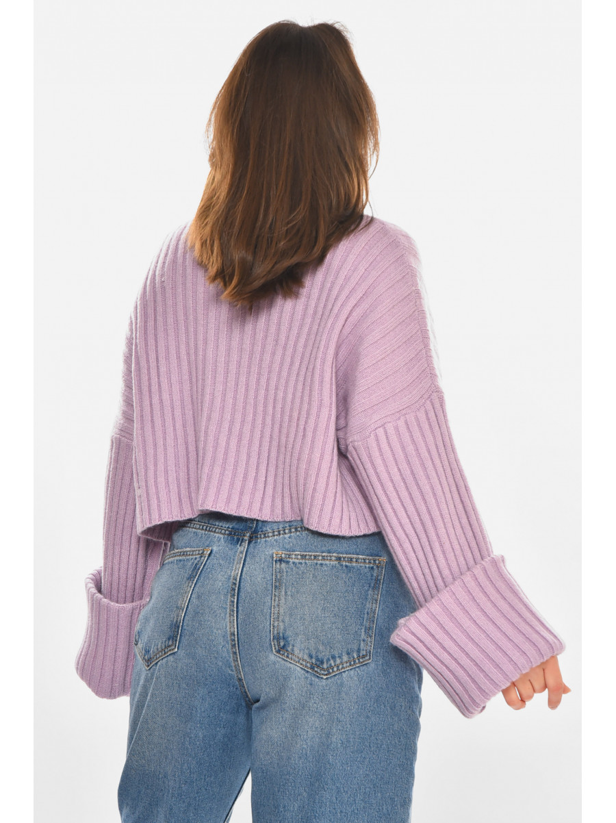 Свитер женский сиреневого цвета 212912C