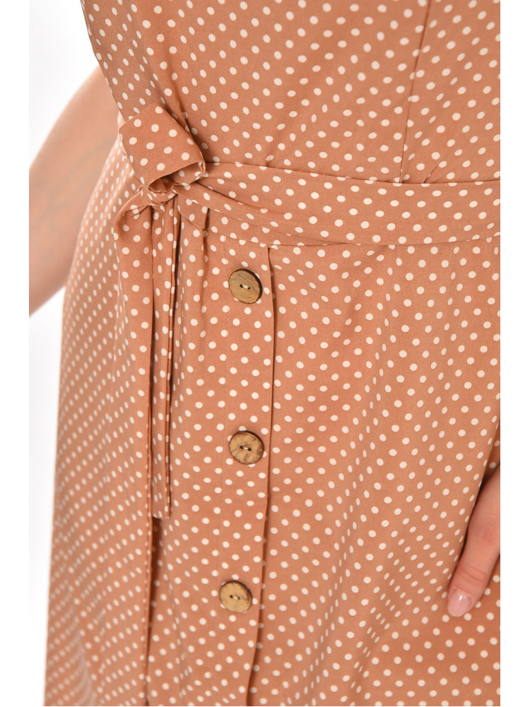 Платье женское бежевого цвета с принтом Уценка 212913C