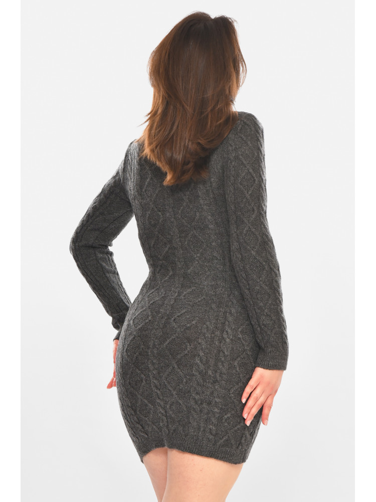 Платье женское вязаное серого цвета 212930C