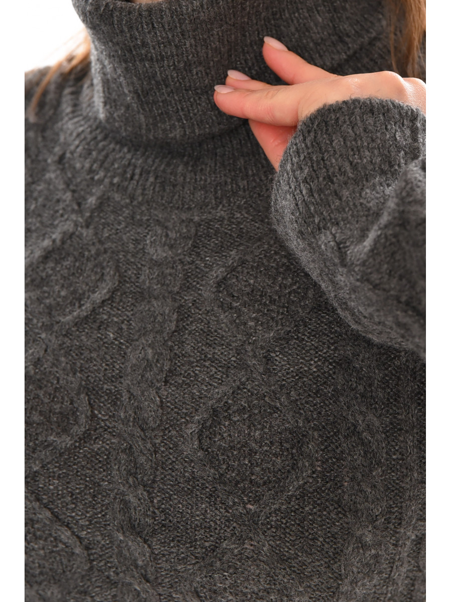 Платье женское вязаное серого цвета 212930C