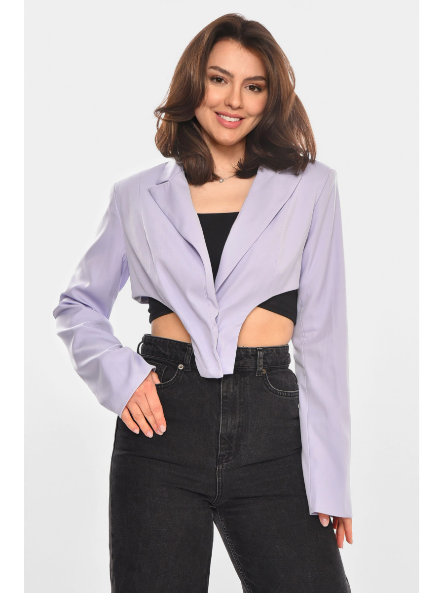 Піджак жіночий однотонний бузкового кольору 212935C
