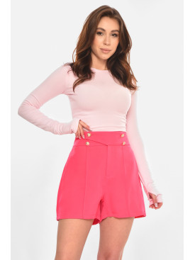 Шорты женские однотонные розового цвета 212938C