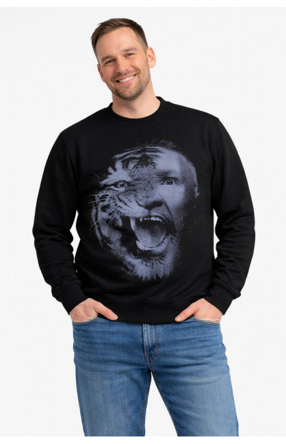 Світшот чоловічий чорного кольору з принтом 212943C