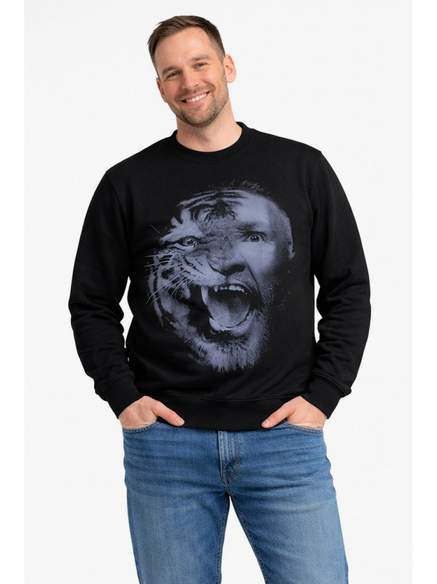 Світшот чоловічий чорного кольору з принтом 212943C