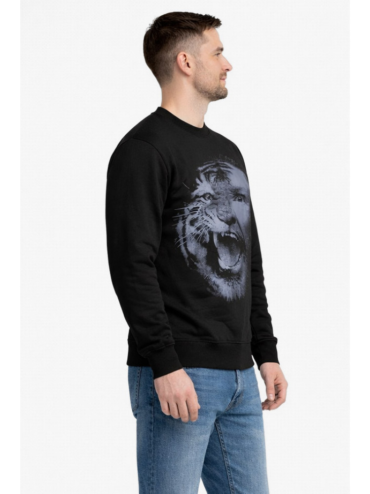 Світшот чоловічий чорного кольору з принтом 212943C