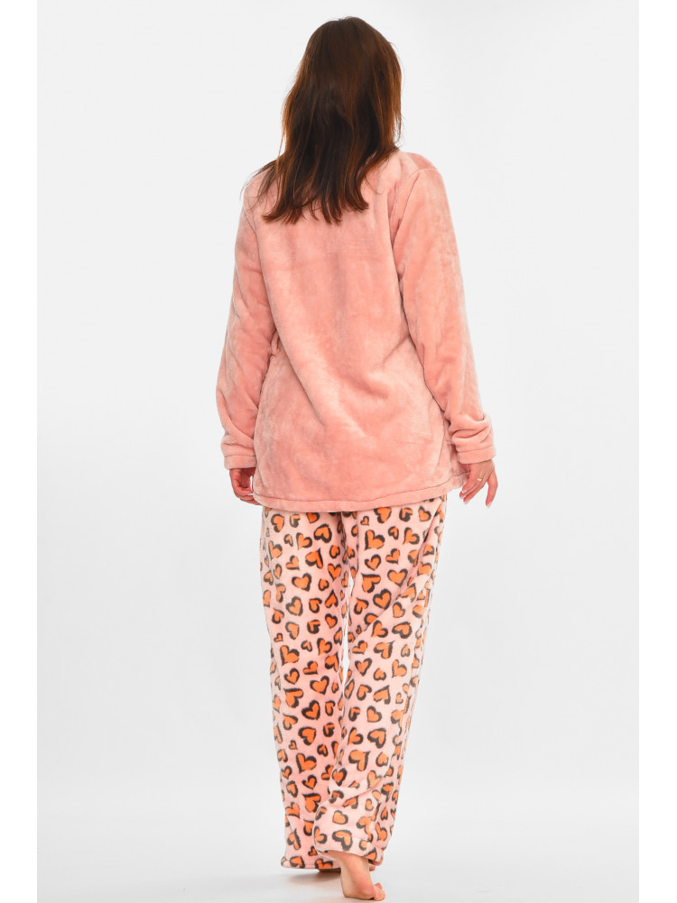 Костюм домашній трійка махровий рожевого кольору 212947C