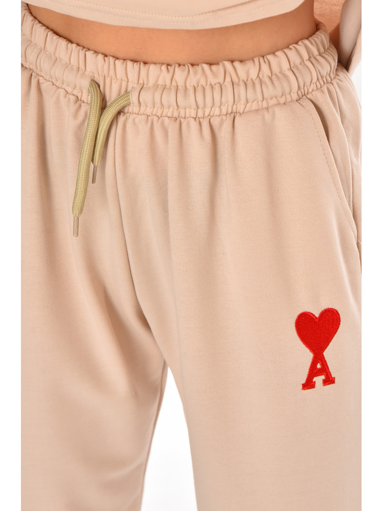 Спортивный костюм женский бежевого цвета 212948C