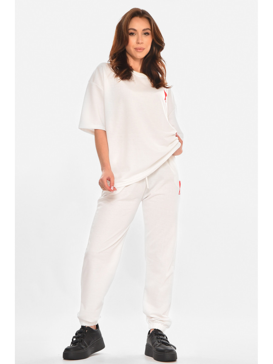 Спортивний жіночий костюм білого кольору 212950C