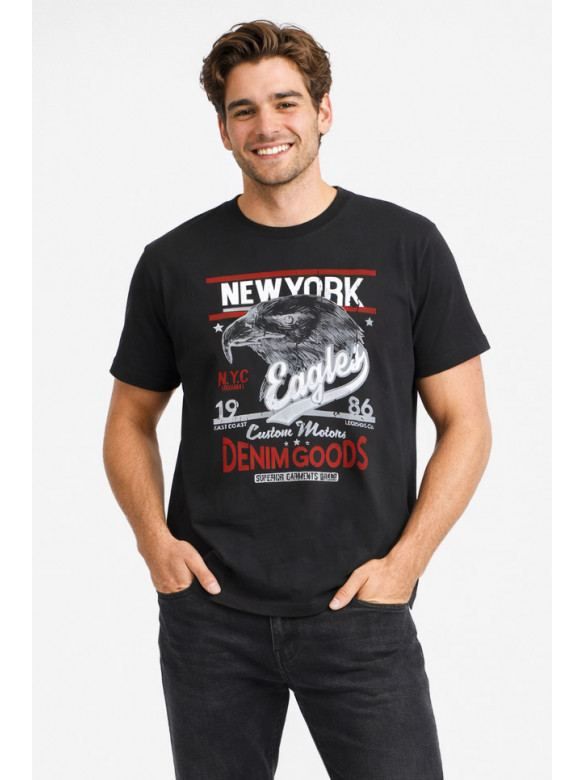 Футболка мужская батальная чёрного цвета 212975C