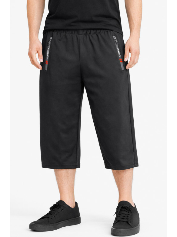 Бриджи мужские полубатальные черного цвета Y-6709 212983C