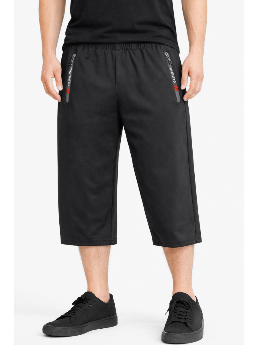 Бриджи мужские полубатальные черного цвета Y-6709 212983C