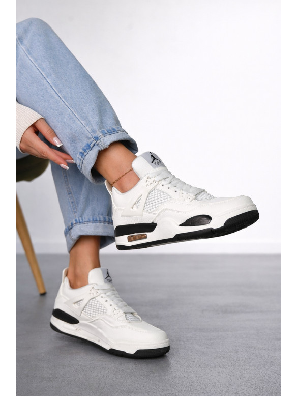 Кроссовки женские белого цвета с черной вставкой 192-3 212985C