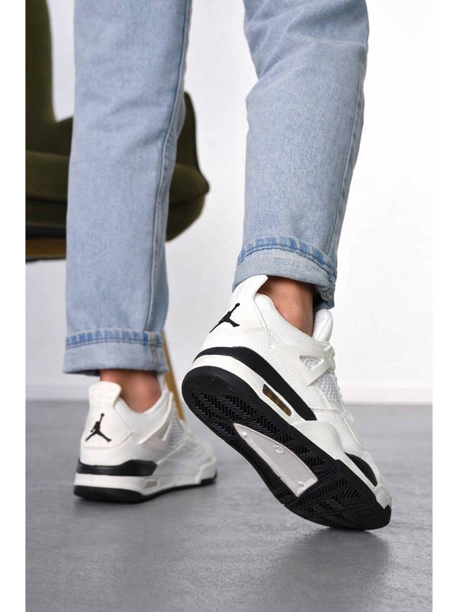 Кроссовки женские белого цвета с черной вставкой 192-3 212985C