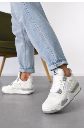 Кроссовки женские белого цвета с серой вставкой 192-5 212986C
